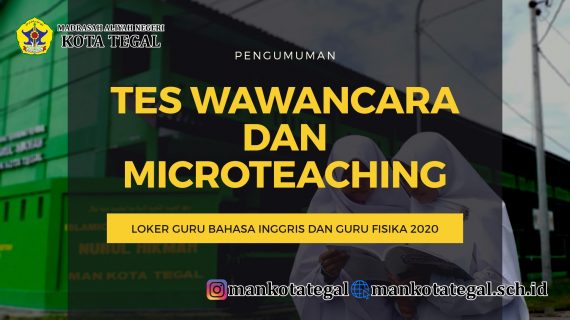JADWAL SELEKSI TAHAP II LOWONGAN PEKERJAAN GURU BAHASA INGGRIS DAN GURU FISIKA TAHUN 2020